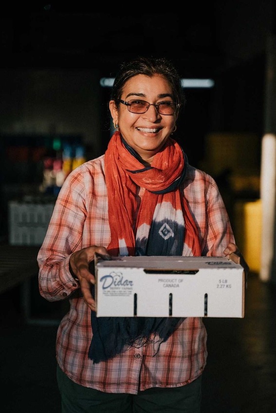 Harjinder Didar, matriarch of the Didar family and owner of owners of Didar Berry Farm. Photo credits to Didar Berry Farm