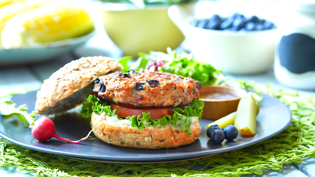 BC Blueberry turkey burgers pair perfectly with a fruit forward BC Pinot Noir