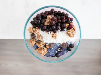 blueberry chia oat milk pudding