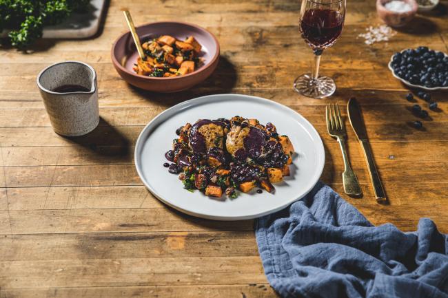 BC Blueberry Glaze Chicken Thighs. Photo credit BC Chicken.