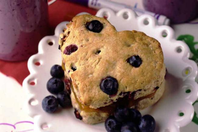 Apricot Filled Blueberry Biscuits