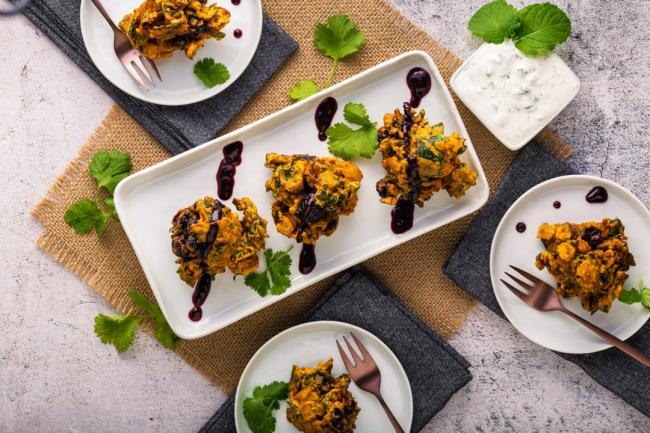 Blueberry Spinach Pakoras