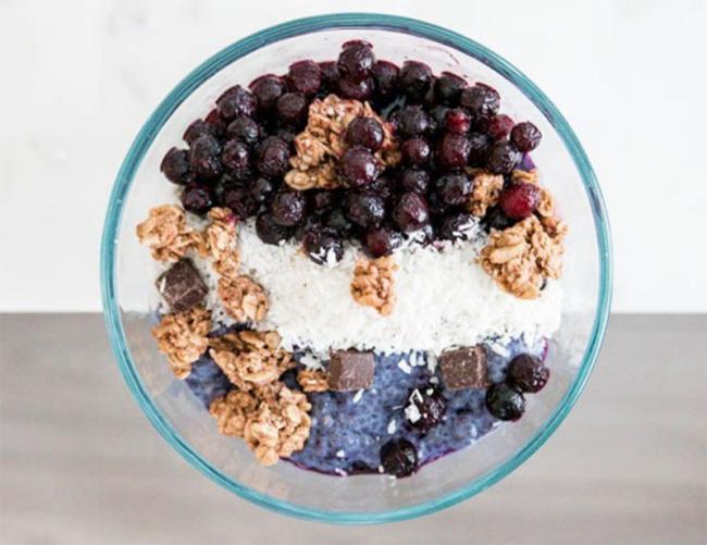 Blueberry Chia Oat Milk Pudding