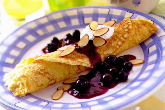 Blueberry Almond Crepes