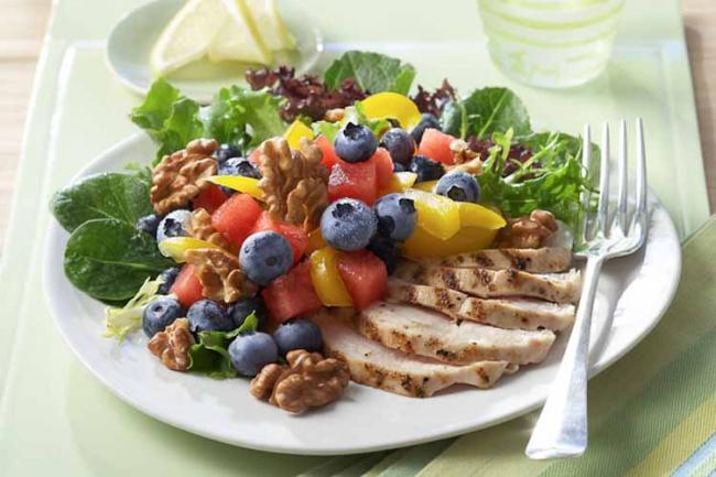 Blueberry, Watermelon And Walnut Salad