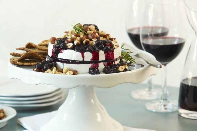 Layered Blueberry Hazelnut Cheese Wheel