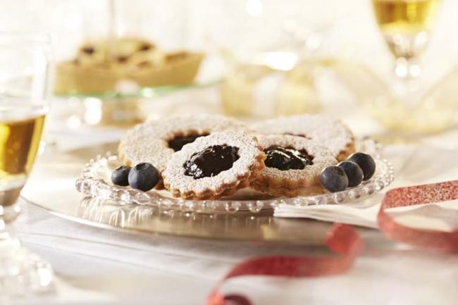 Blueberry Linzer Cookies