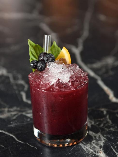 Cuban Blues Zero-Proof Blueberry Cocktail